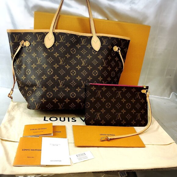 Louis Vuitton Handbags - Louis Vuitton Neverfull Monogram Cerise Red Tote Bag